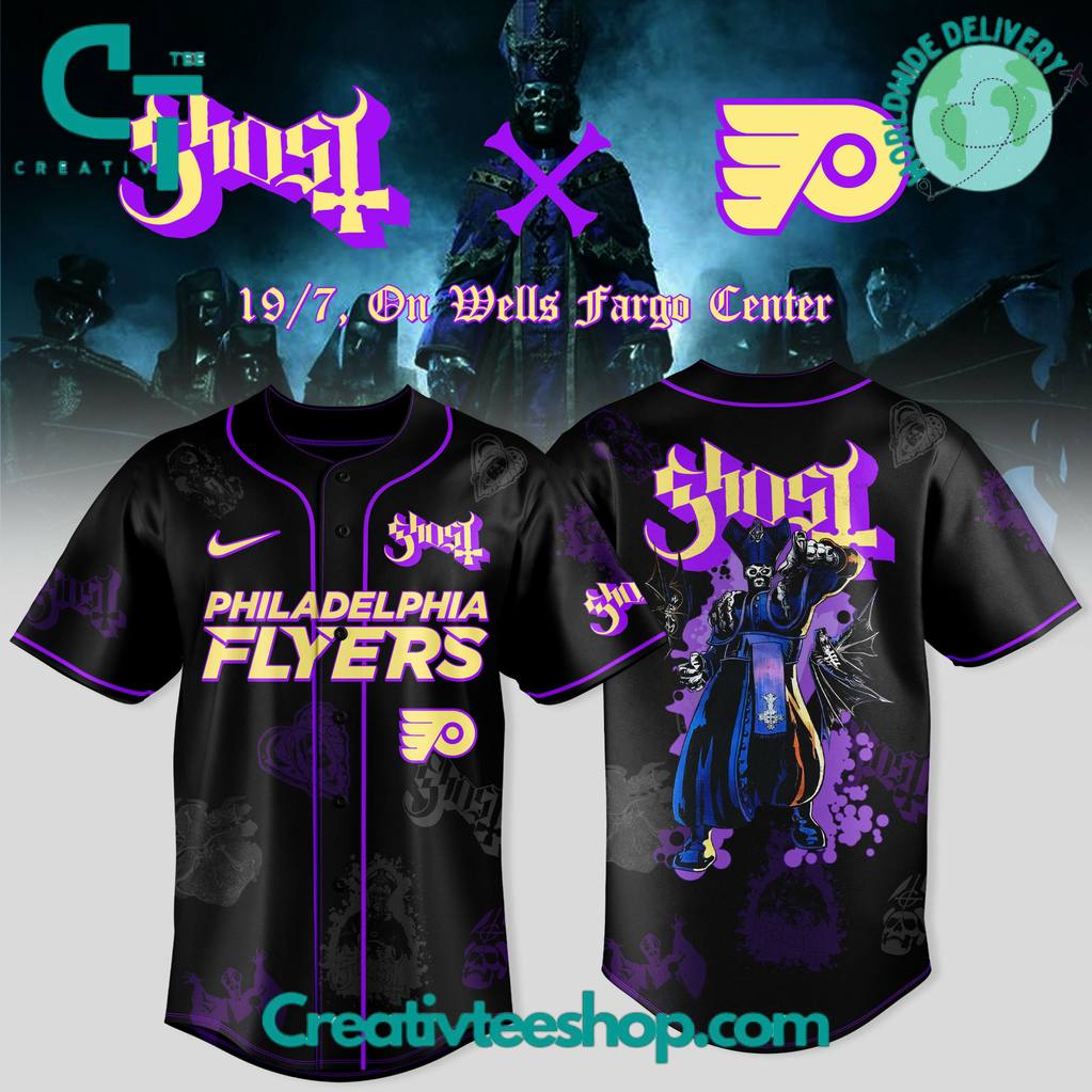 Philadelphia Flyers x Ghost Band World Tour 2025 Special Baseball Jersey