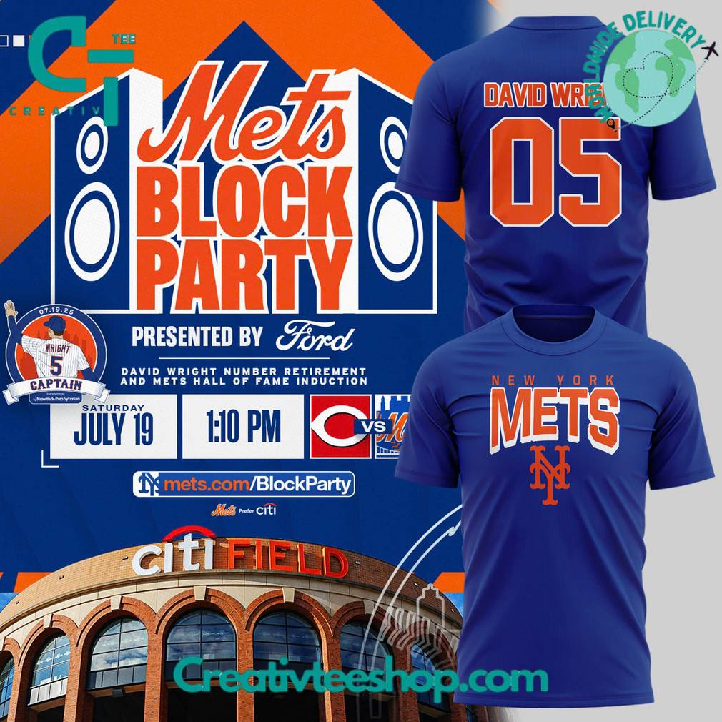 New York Mets Block Party David Wright Tee