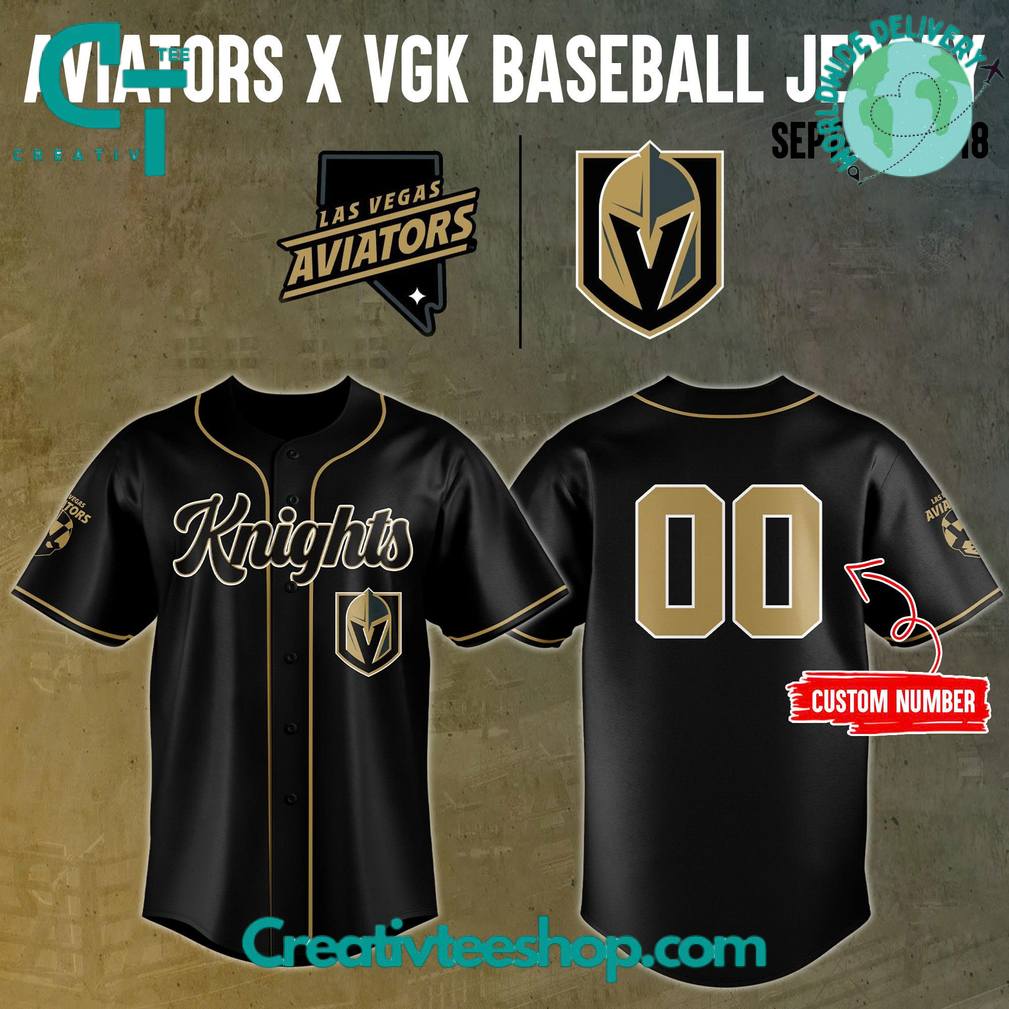 Vegas Golden Knights x Las Vegas Aviators Custom Baseball Jersey