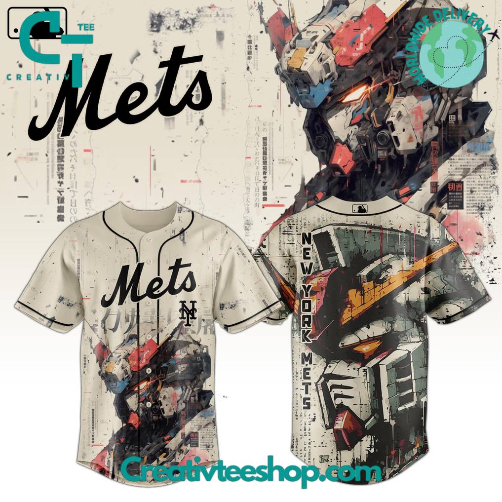 New York Mets x Gundam Robot Japan Edition 2025 Special Baseball Jersey