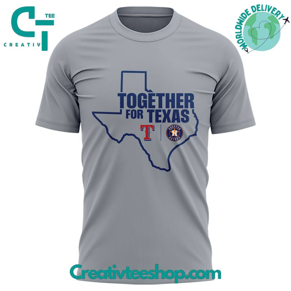 Houston Astros x Texas Rangers “Together For Texas” Special Grey Shirt