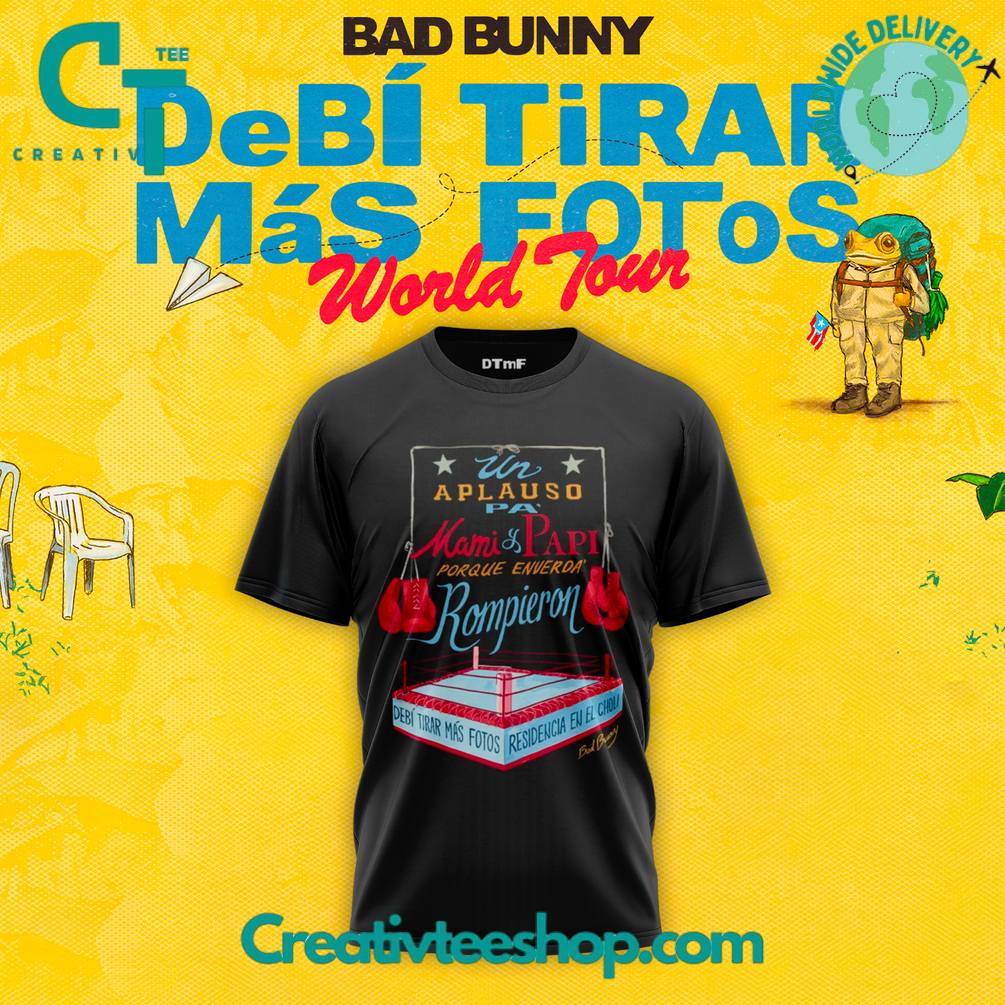 Bad Bunny DeBÍ TiRAR MáS FOToS Black Boxing Tee