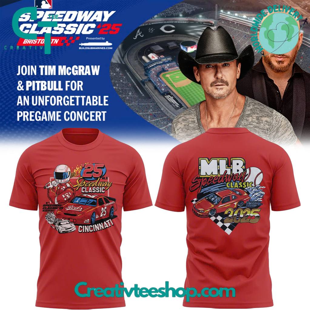 Cincinnati Reds 2025 MLB Speedway Classic T-Shirt – Special Edition