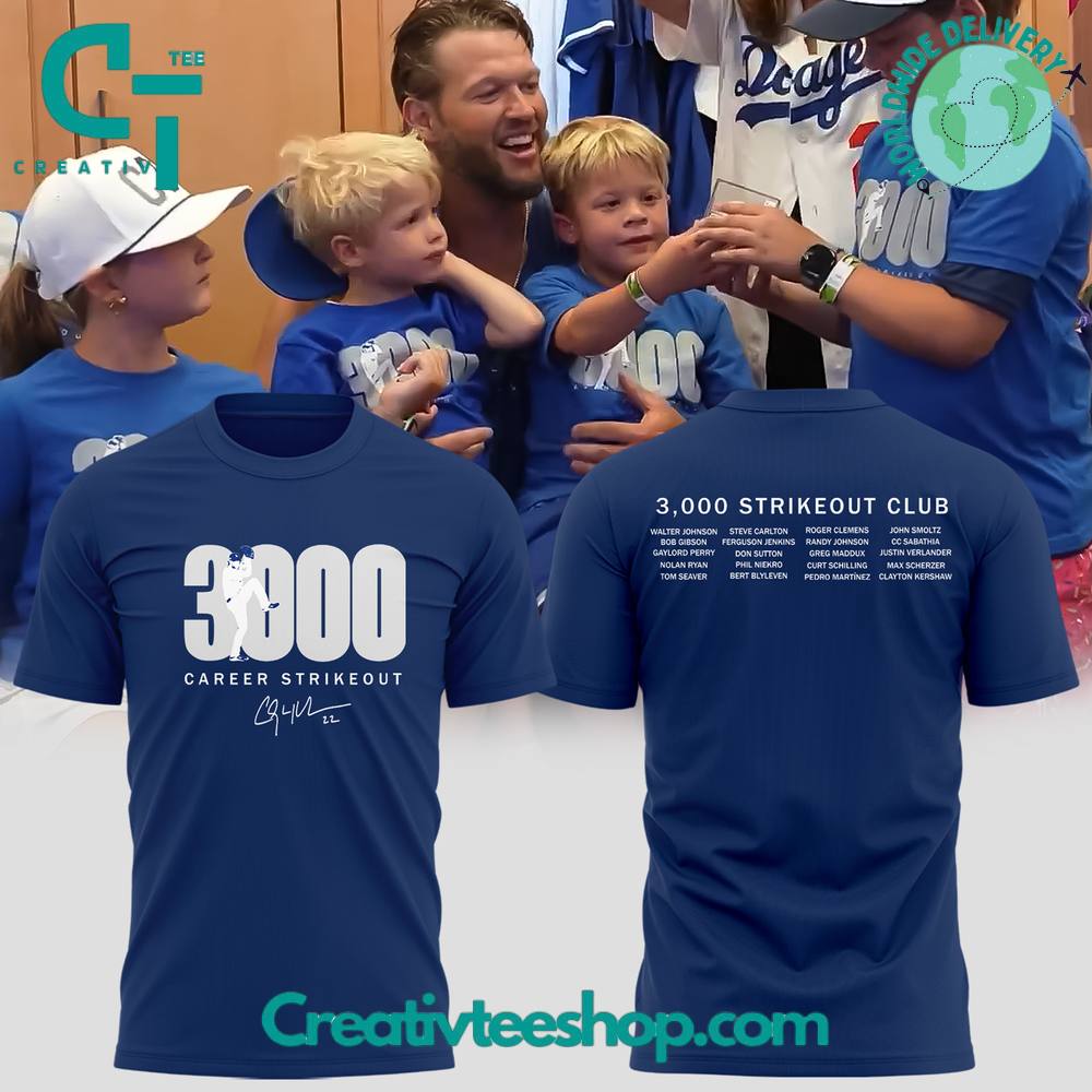 Clayton Kershaw’s 3,000th-Strikeout Special New Tee