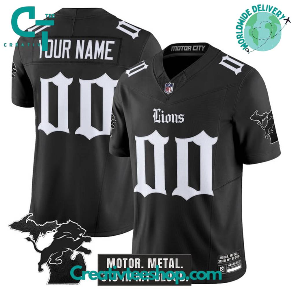 Detroit Lions ‘Gothic Motor Grit Edition’ Special Design Football Jersey