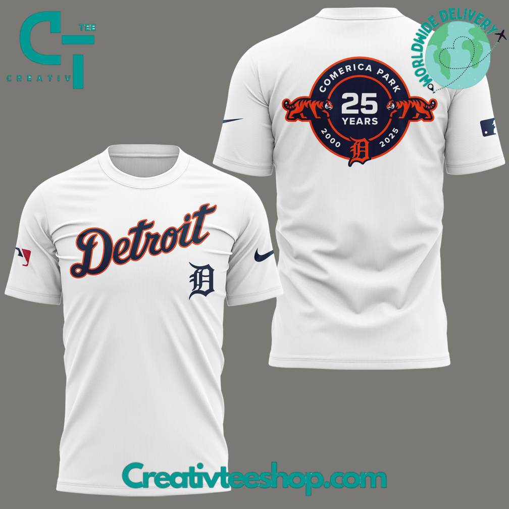 Detroit Tigers Celebrating The 25th Anniversary of Comerica Park Special Tee