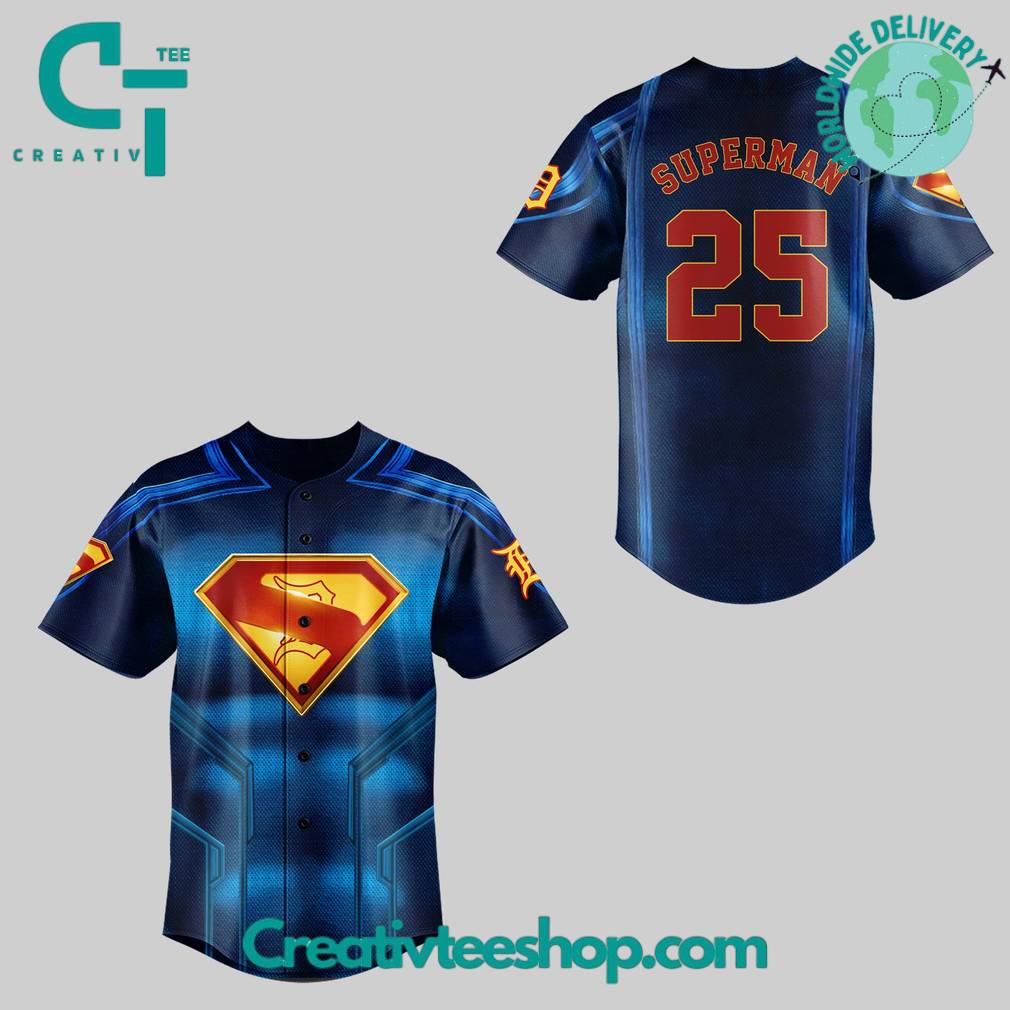 Detroit Tigers x Superman 2025 Special Edition Baseball Jersey