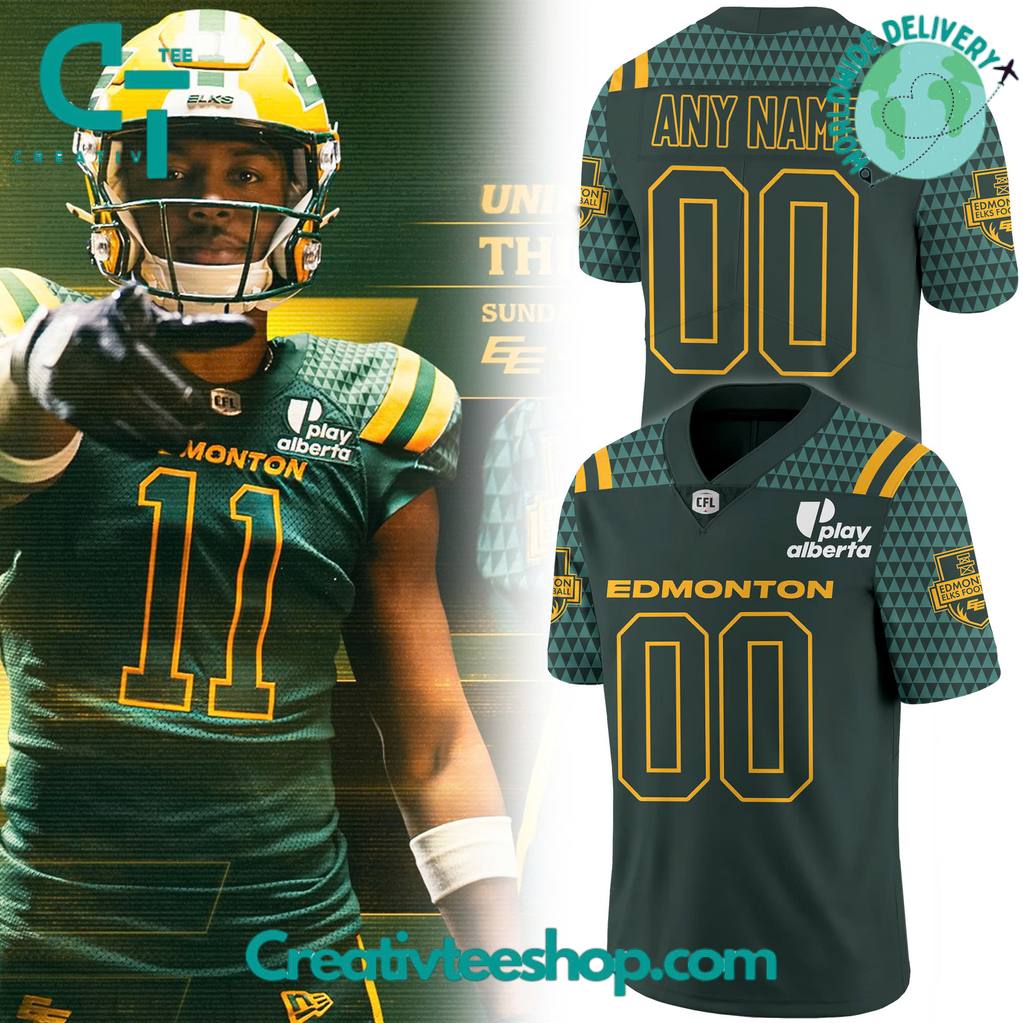 Edmonton Elks Special New Green Football Jersey