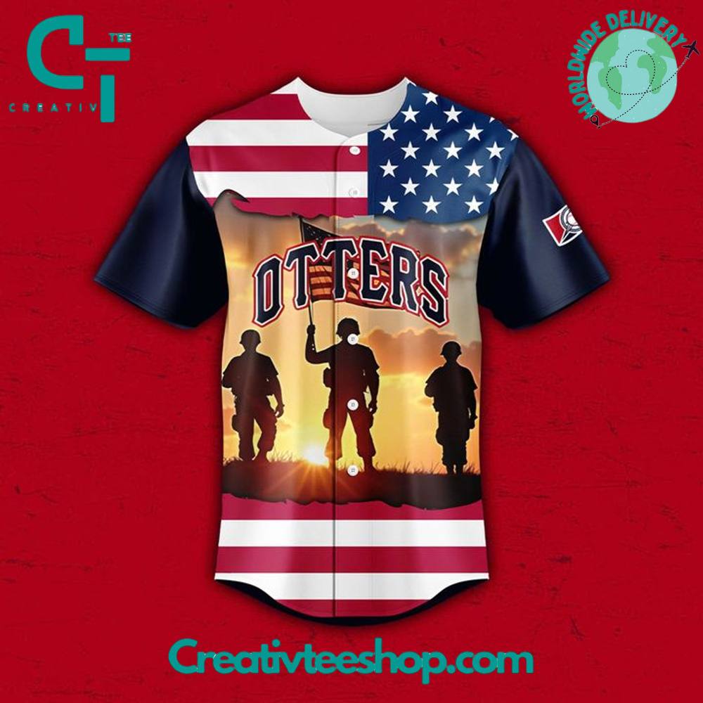 Evansville Otters x Military Day 2025 Custom Baseball Jersey  Limited Edition