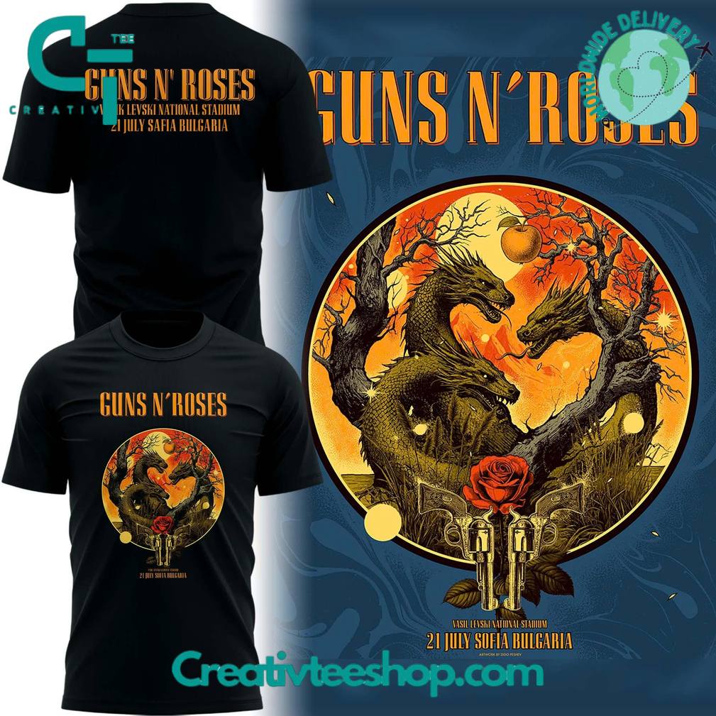 Guns N Roses World Tour to Bulgaria 2025 T-Shirt