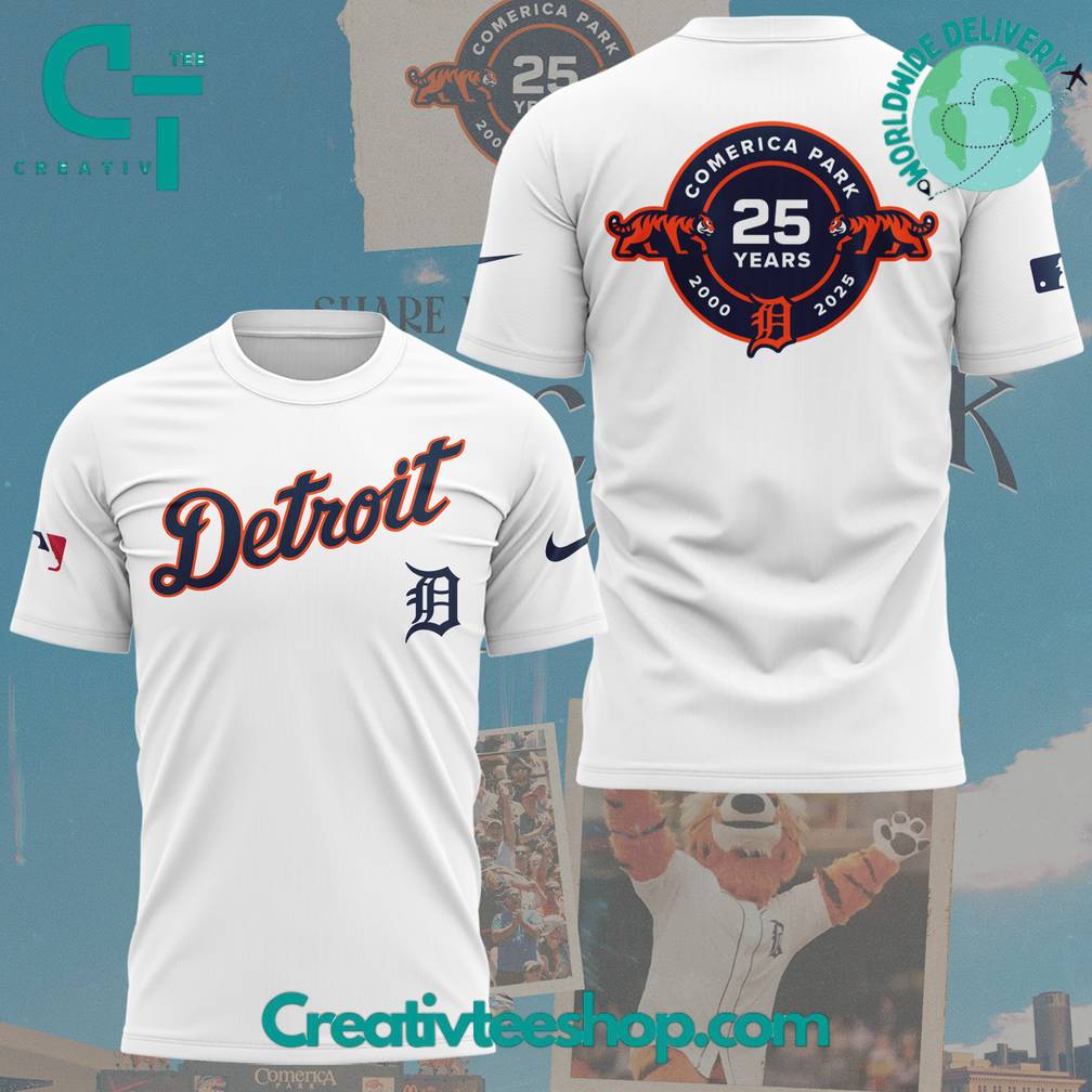 Detroit Tigers Celebrating The 25th Anniversary of Comerica Park Special Tee