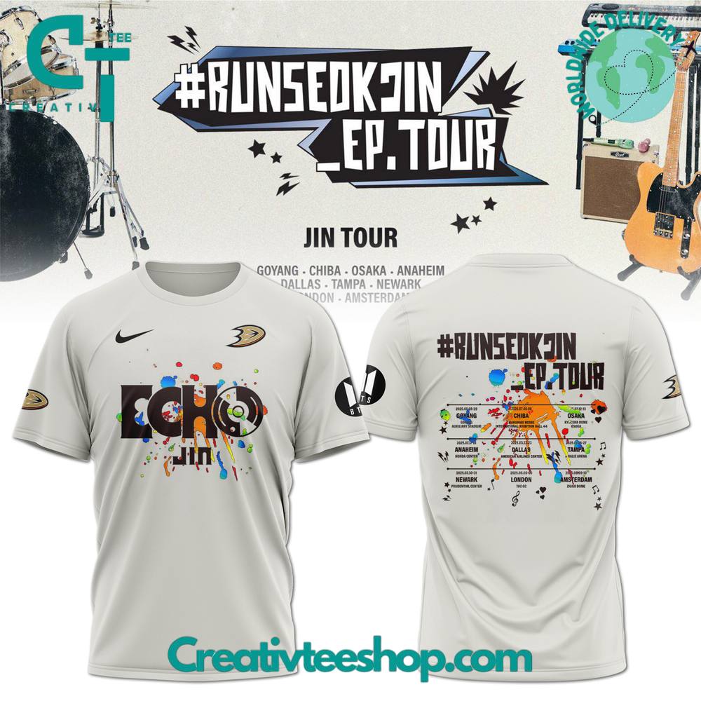 Anaheim Ducks x JIN RunSeokjin Ep. Tour 2025 Special Tee
