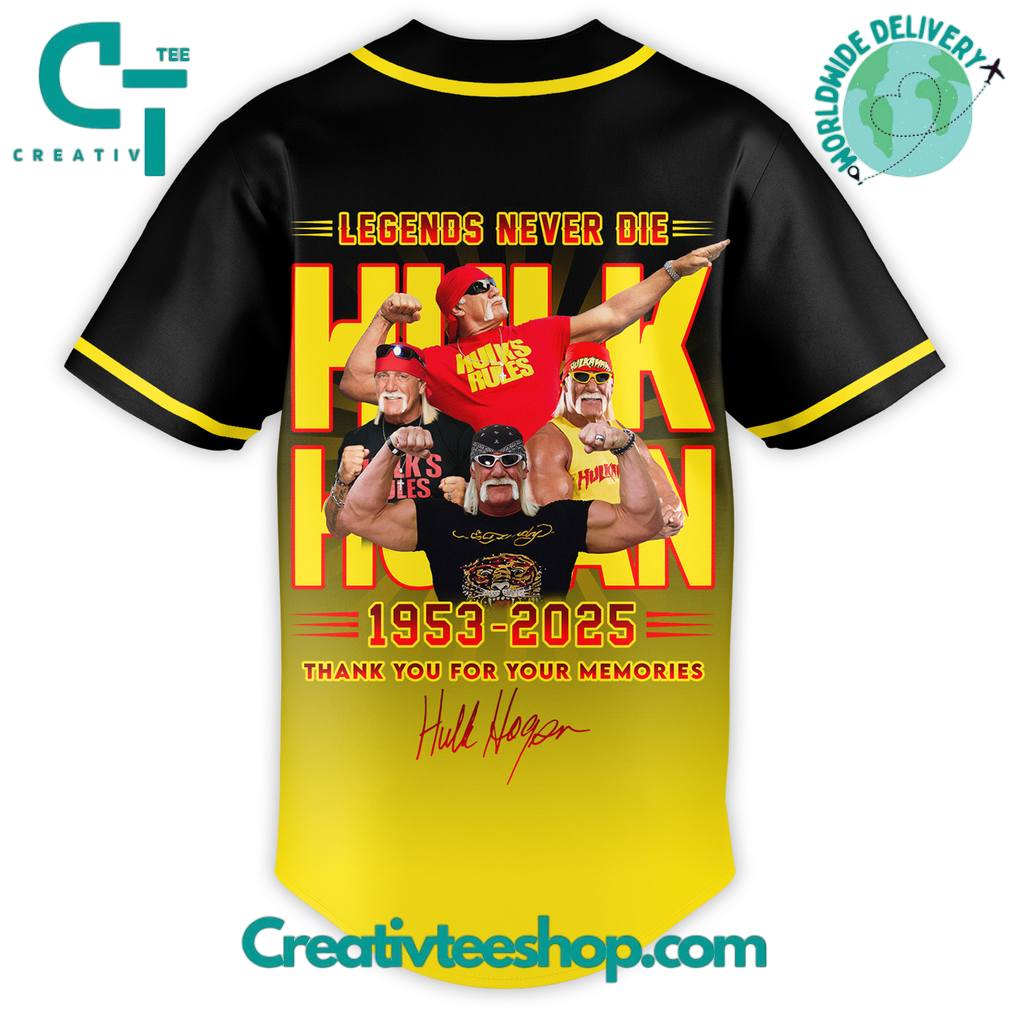 Hulk Hogan Thank you for the Memories Special Baseball Jersey