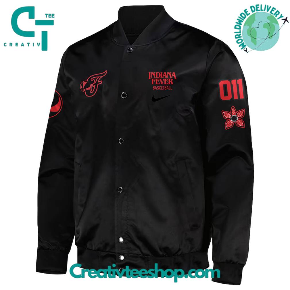 Indiana Fever Head Coach Stephanie White x Stranger Things Bomber Jacket