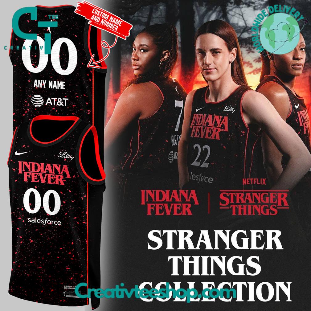Indiana Fever x Stranger Things Rebel Swingman Limited Edition Black Basketball Jersey