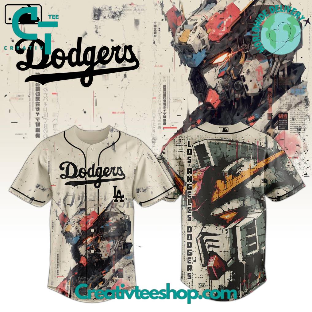 Los Angeles Dodgers x Gundam Robot Japan Edition 2025 Special Baseball Jersey
