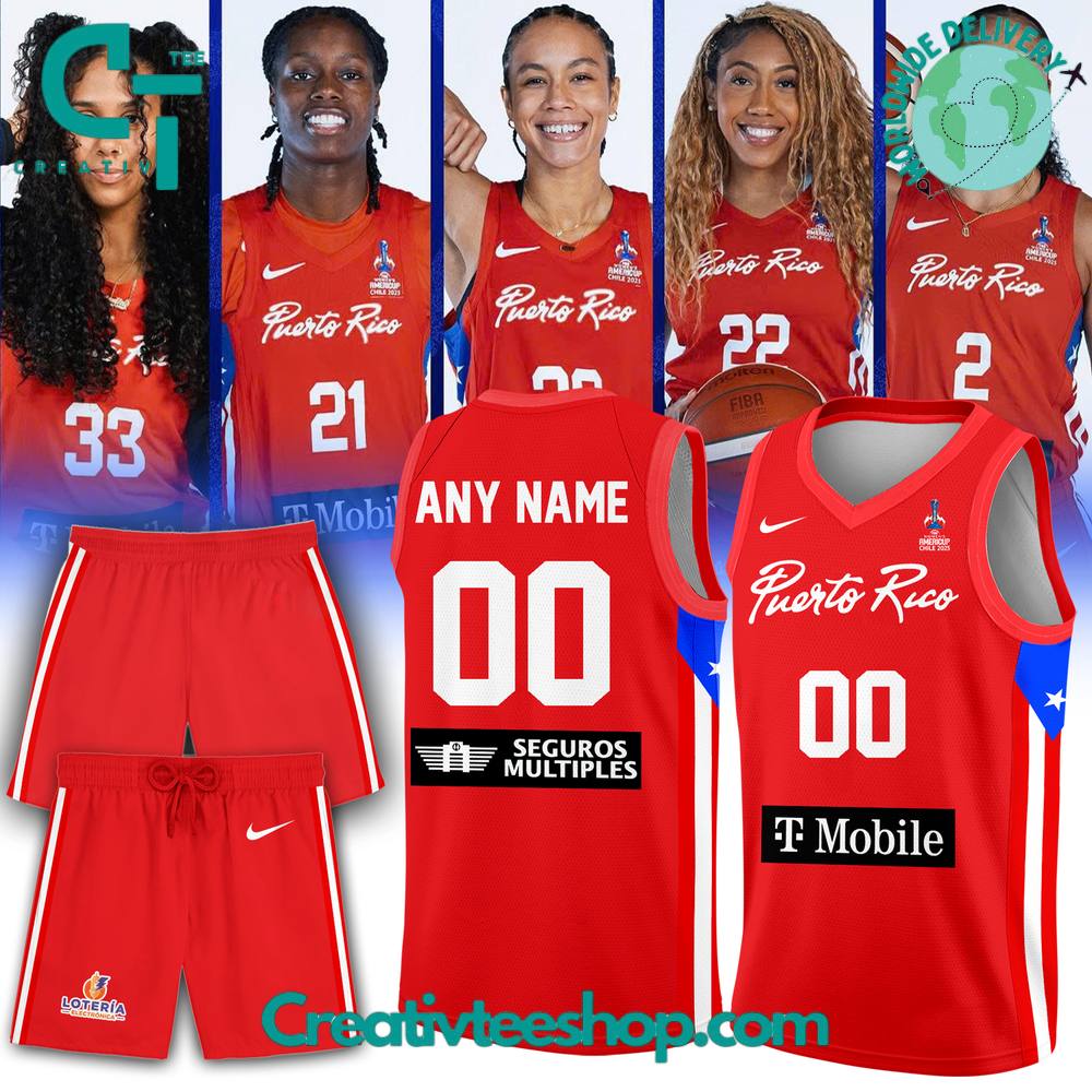 Puerto Rico Basketball Team Special New 2025 Custom Jersey Shorts – Red