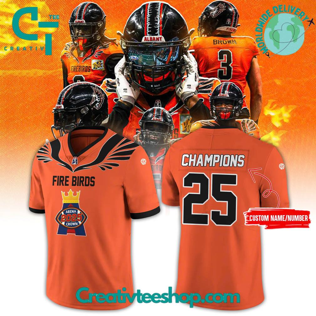 Albany Firebirds 2025 Arena Crown CHAMPIONS Custom Football Jersey