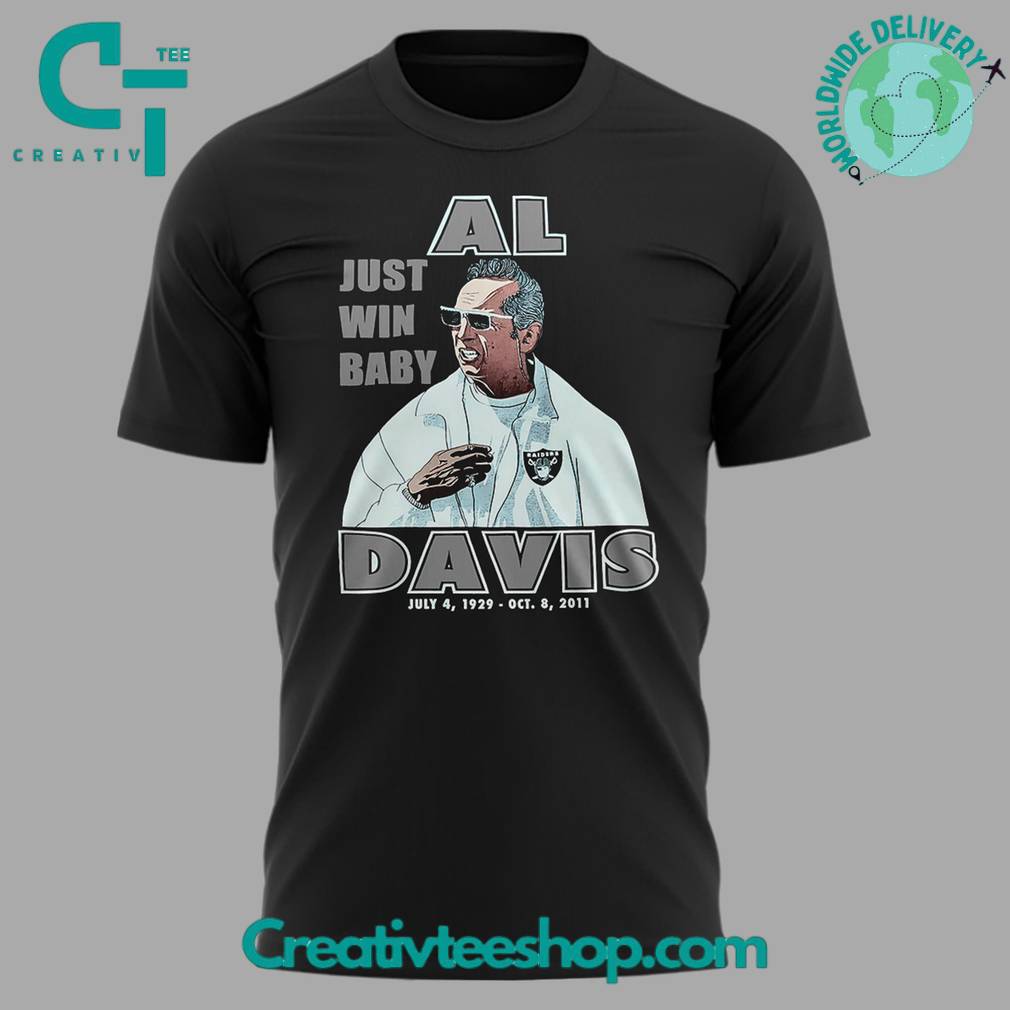 Las Vegas Raiders Al Davis “Just Win Baby” Black Tee