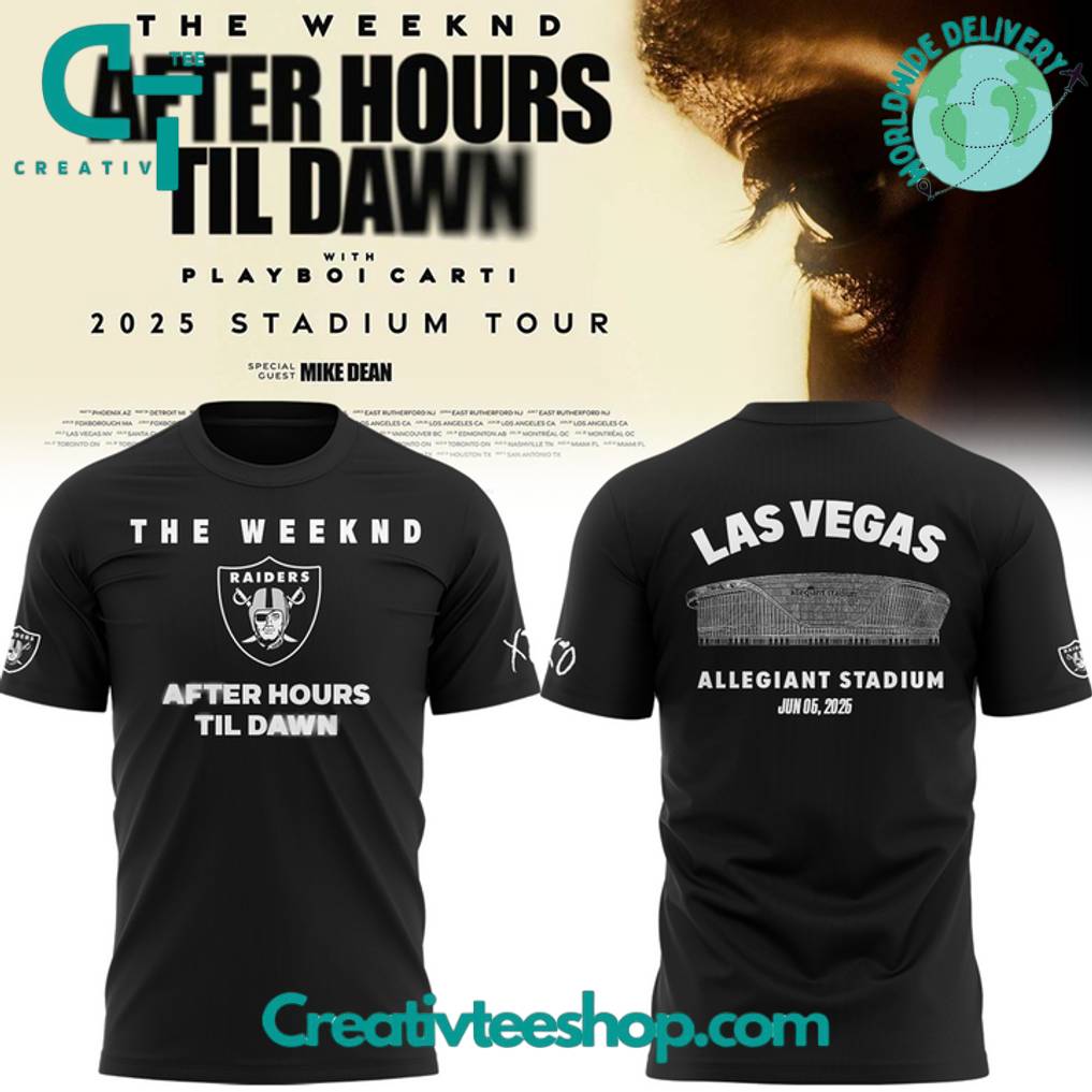 Las Vegas Raiders x The Weeknd After Hours Til Dawn 2025 Tour Special Tee