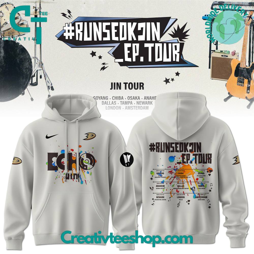 Anaheim Ducks x JIN RunSeokjin Ep Tour 2025 Special Hoodie