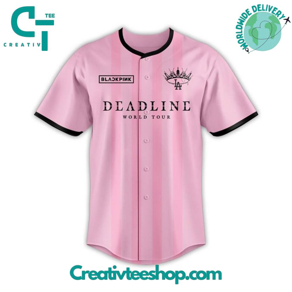 Los Angeles Dodgers x Blackpink Deadline World Tour 2025 Special Pink Baseball Jersey