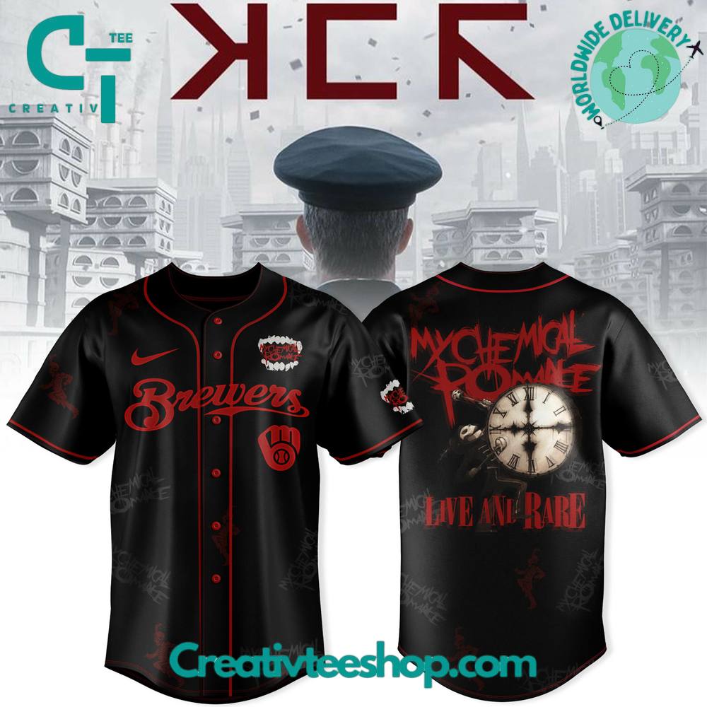 Milwaukee Brewers x My Chemical Romance Long Live The Black Parade Tour Special Baseball Jersey