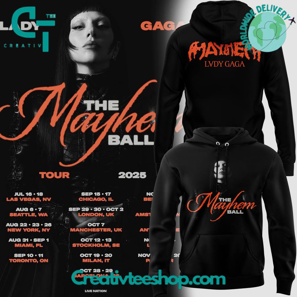 Vegas Golden Knights x Lady Gaga The Mayhem Ball Tour 2025 Special Hoodie