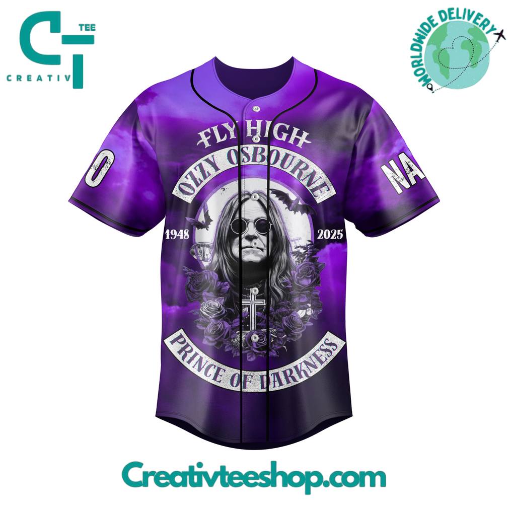 Ozzy Osbourne Prince of Darkness Custom Baseball Jersey