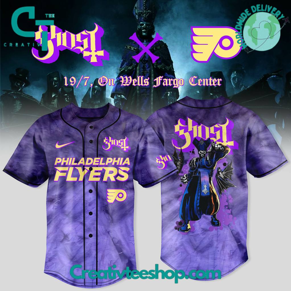 Philadelphia Flyers x Ghost Band World Tour 2025 Special Baseball Jersey