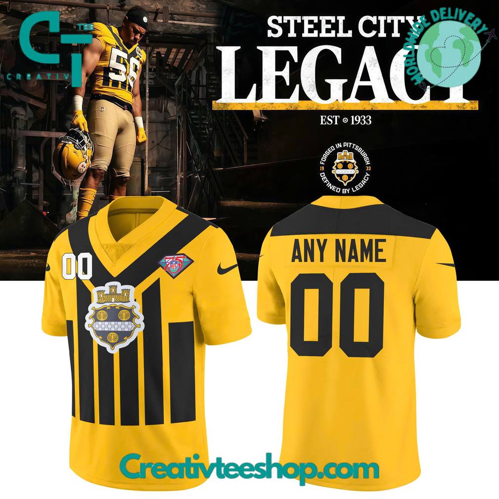 Pittsburgh Steelers 1994 Gold Throwback Steel City Legacy Custom Football Jersey