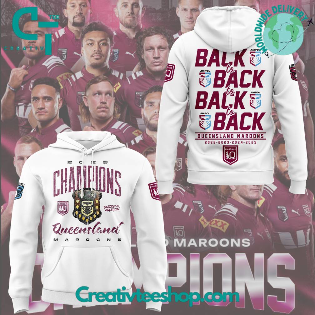 Queensland Maroons Back-to-Back Champions 2025 Hoodie