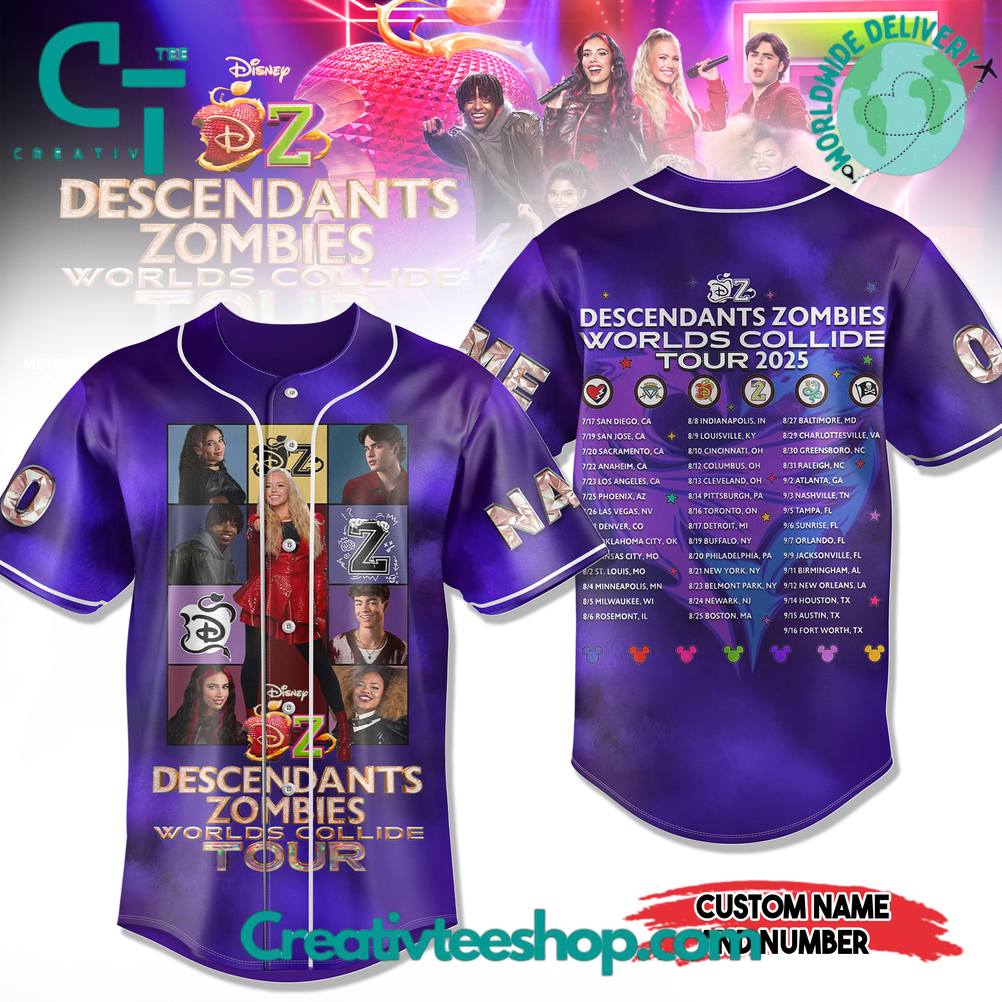 Descendants Zombies World Collide Tour Custom Baseball Jersey