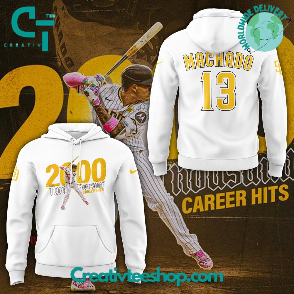 San Diego Padres Machado 2000 Career Hits Special Hoodie
