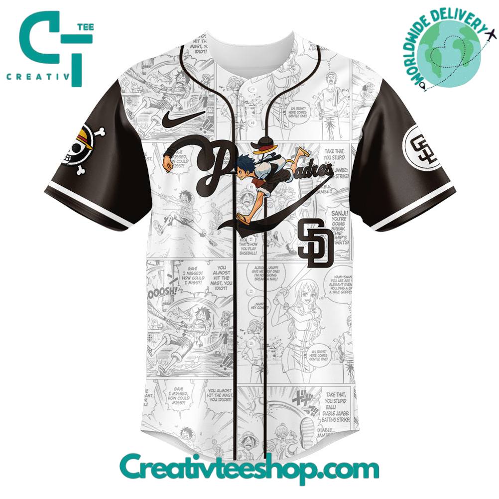 San Diego Padres x One Piece Straw Hat Luffy Special Baseball Jersey