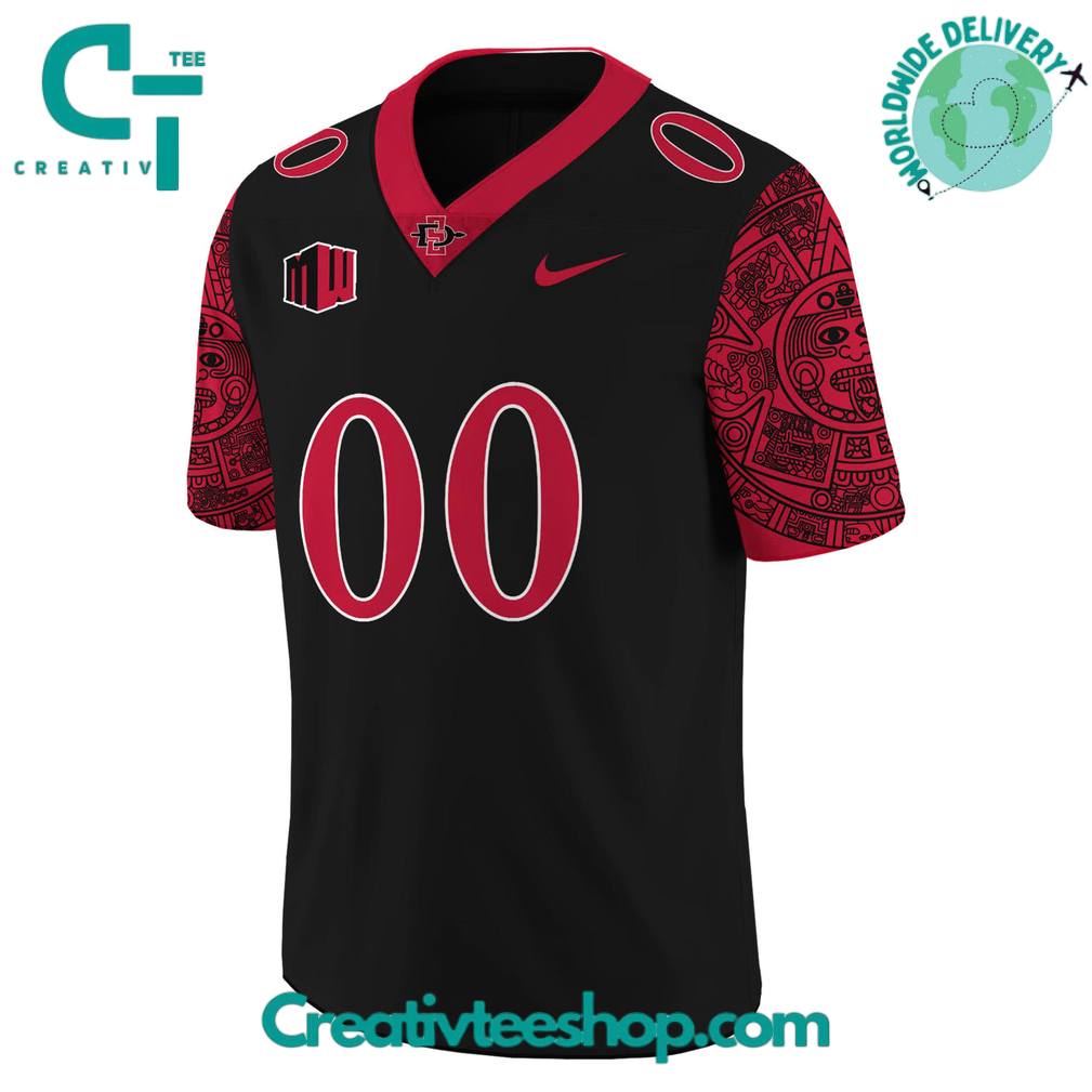 San Diego State Special New Custom Football Jersey – Black