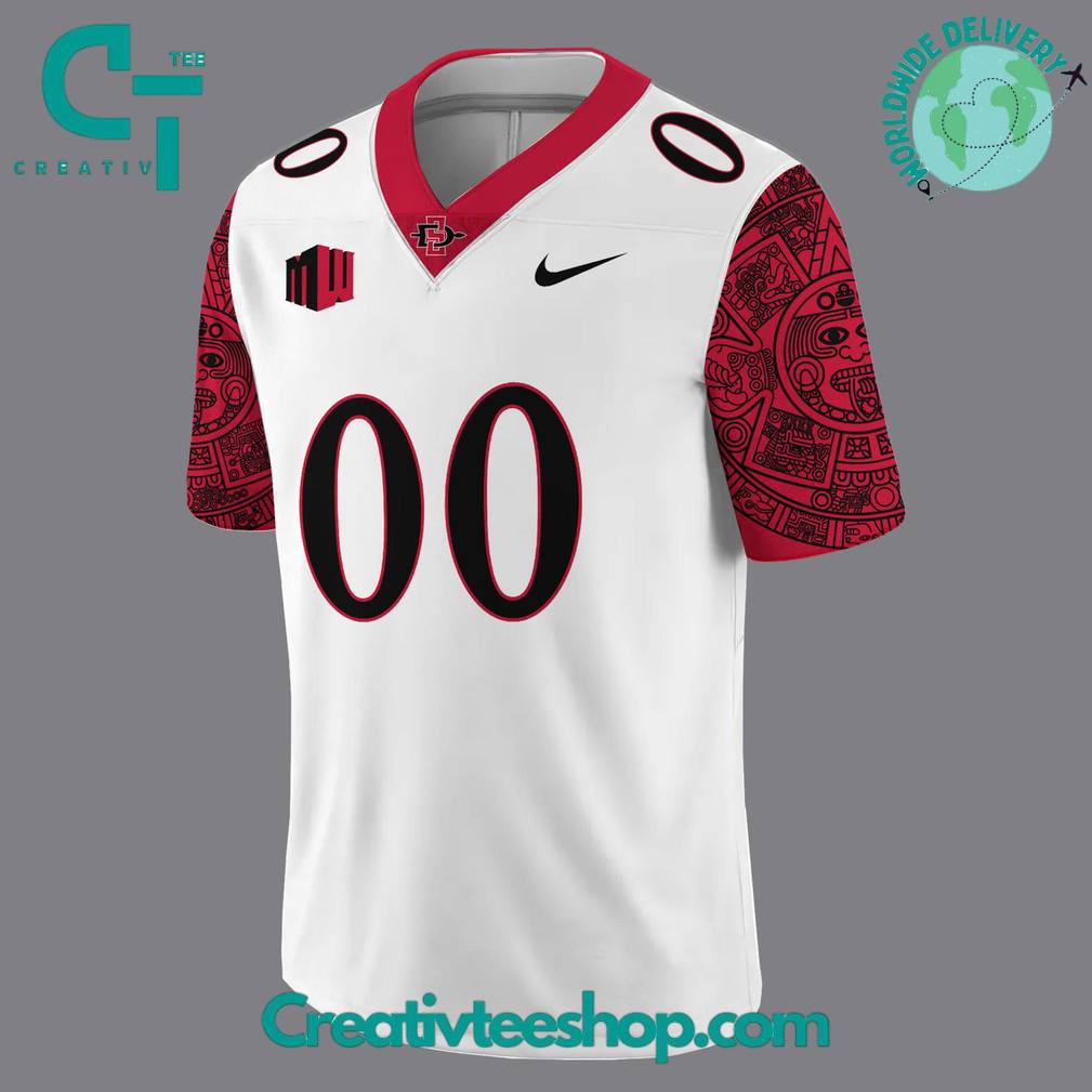 San Diego State Special New Custom Football Jersey – White