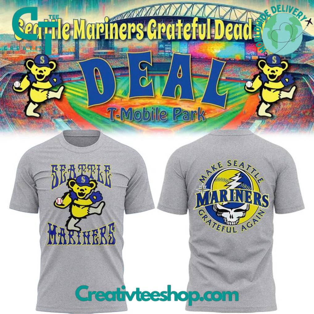 Seattle Mariners x Grateful Dead Night Special Grey Tee