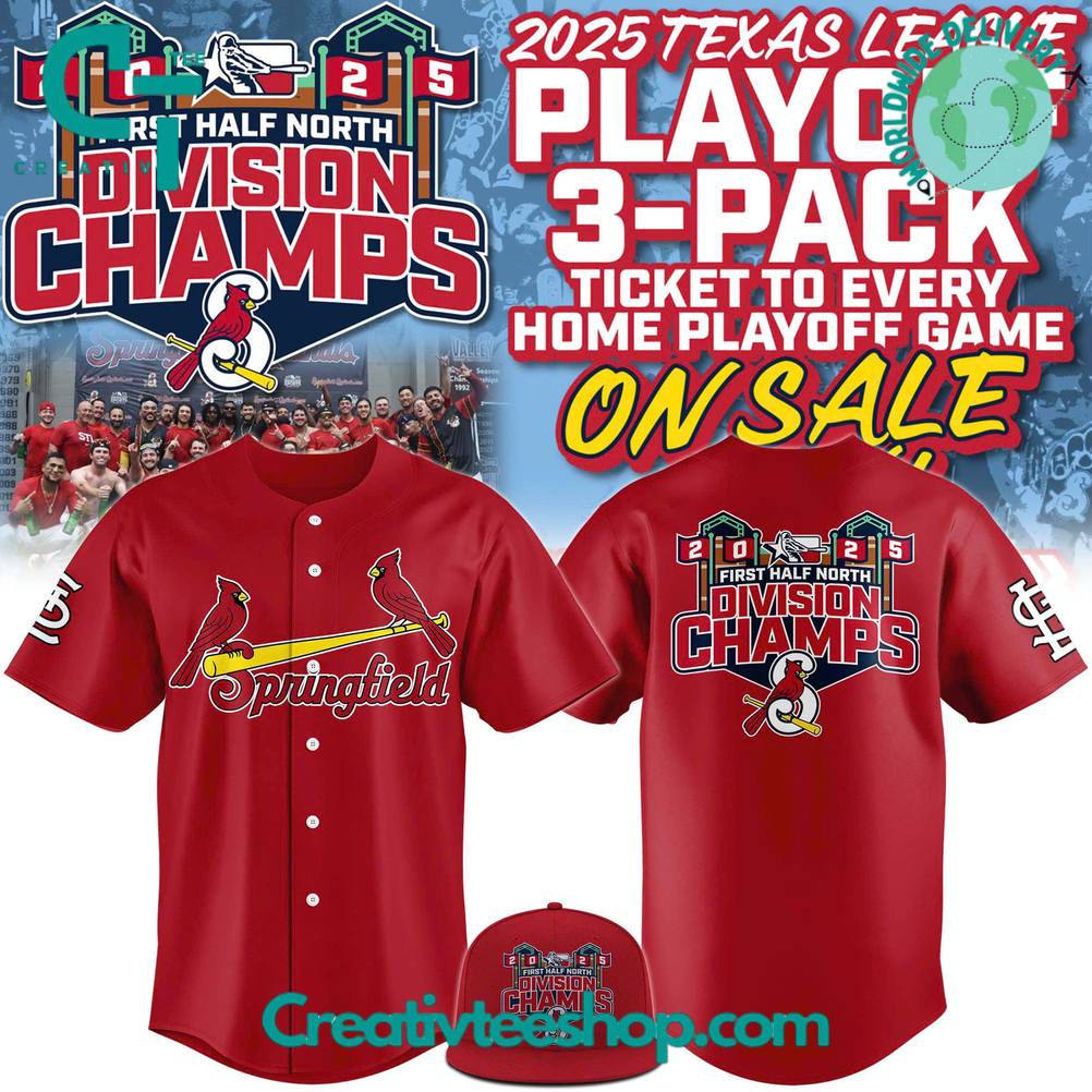 Springfield Cardinals 2025 First Half North Divison Champions Baseball Jersey