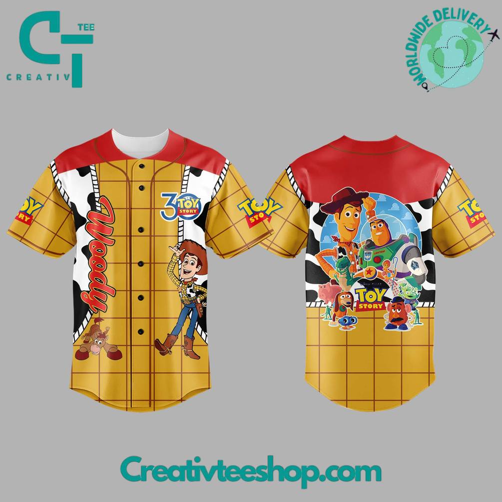Toy Story Woody Celebrating 30 Year Baseball Jersey