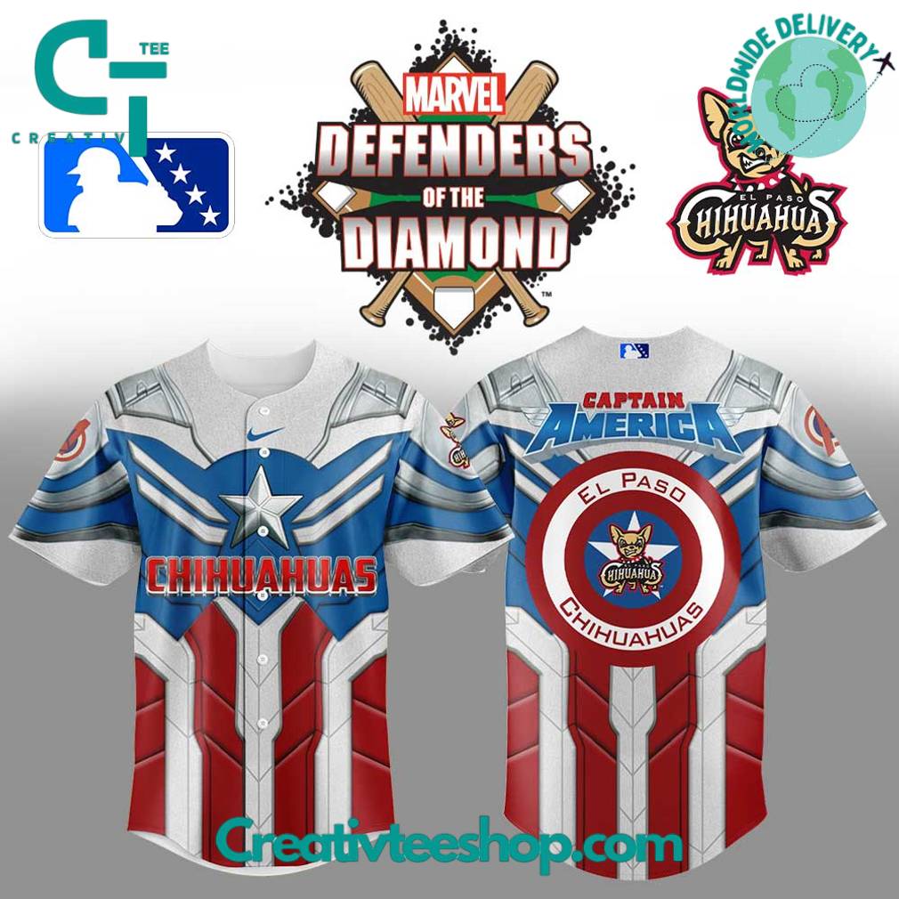 El Paso Chihuahuas x Captain America Special Baseball Jersey