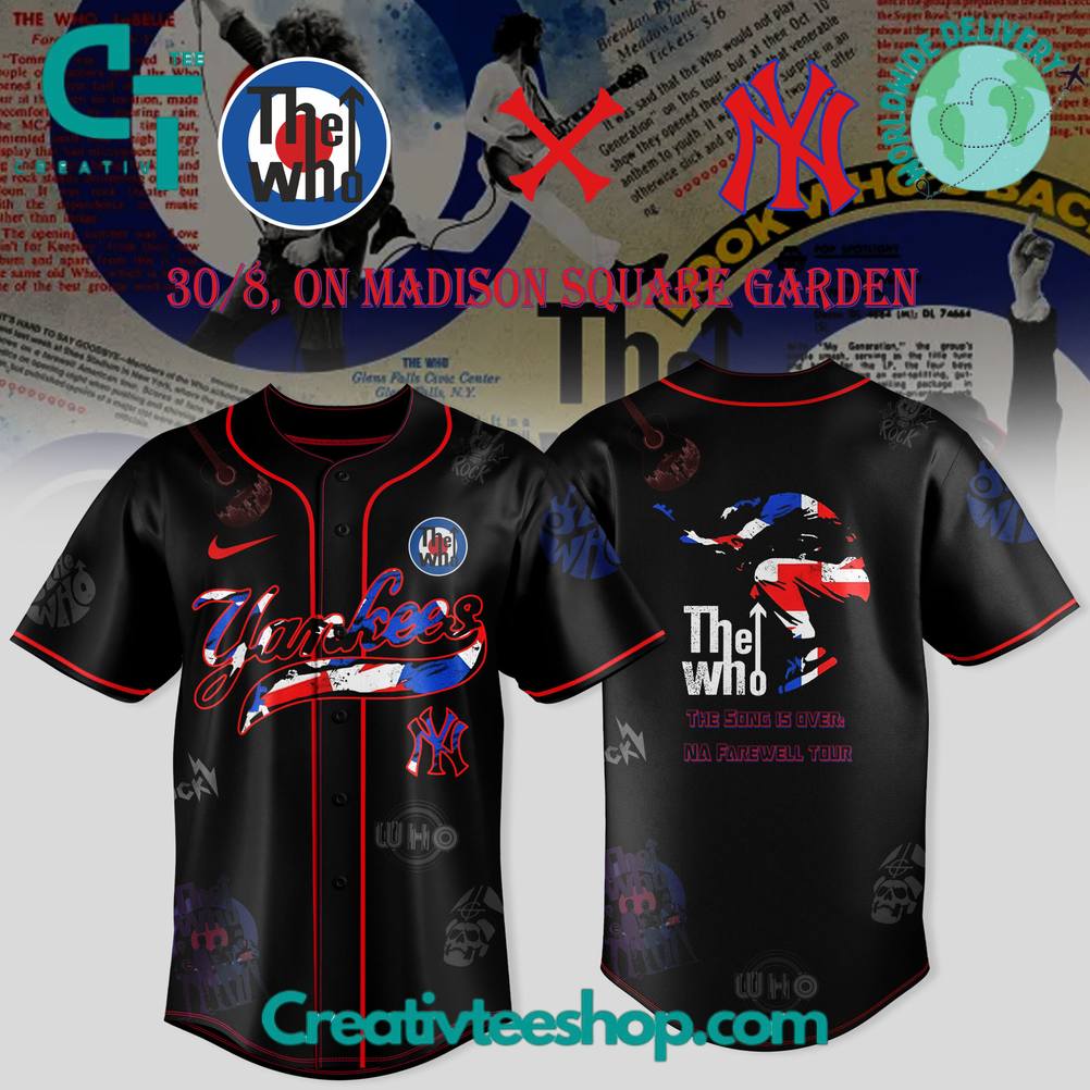 New York Yankees x The Who NA Farewell Tour Special Baseball Jersey