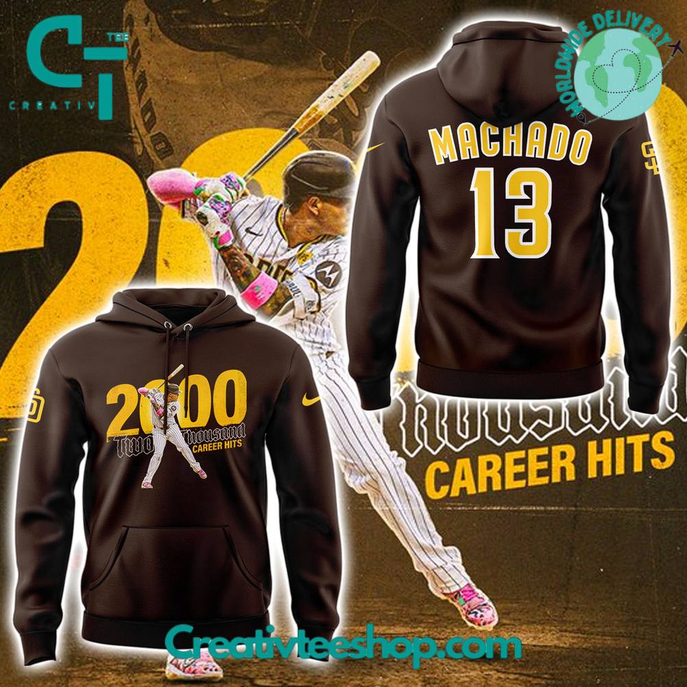 San Diego Padres Machado 2000 Career Hits Special Hoodie