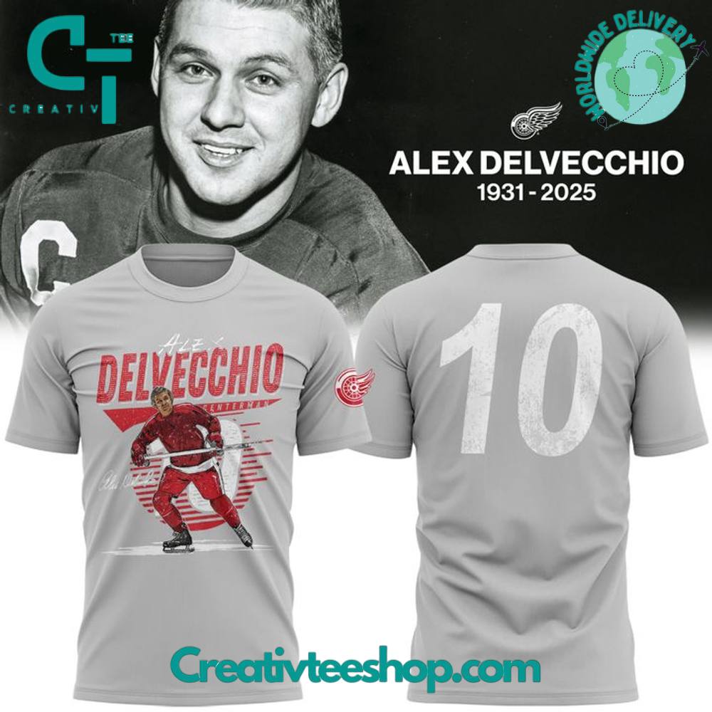 Detroit Red Wings x Alex Delvecchio “Thank you for the memories” Special Grey Tee