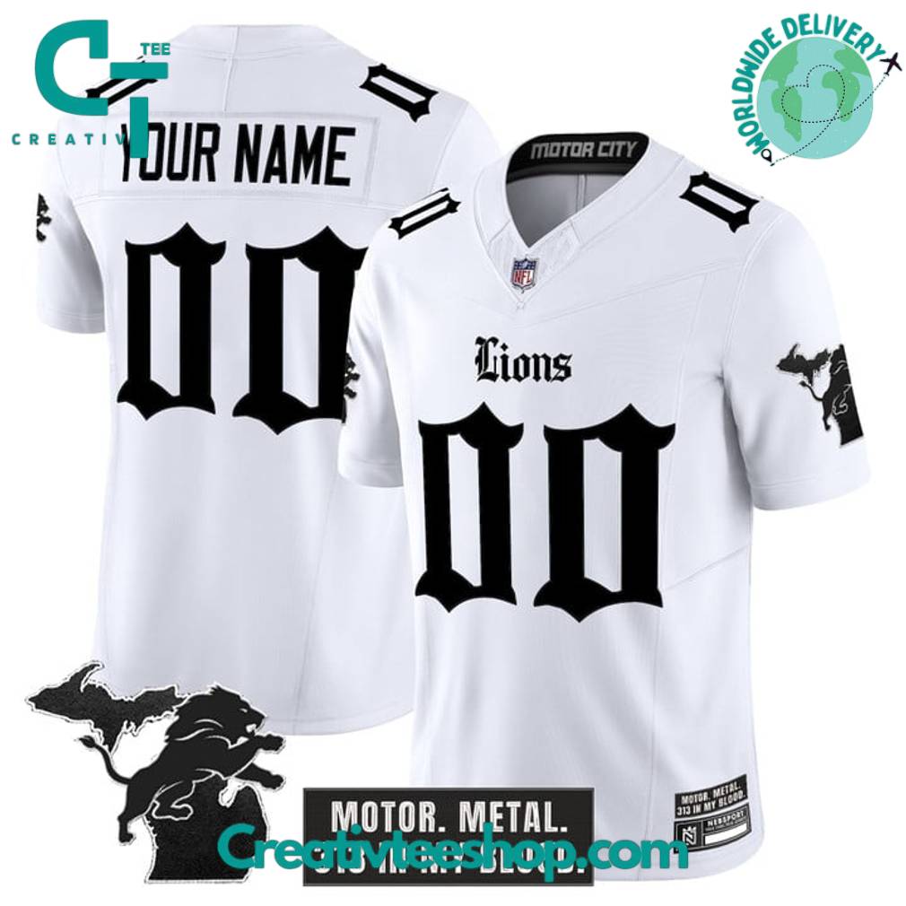 Detroit Lions ‘Gothic Motor Grit Edition’ Special Design Football Jersey