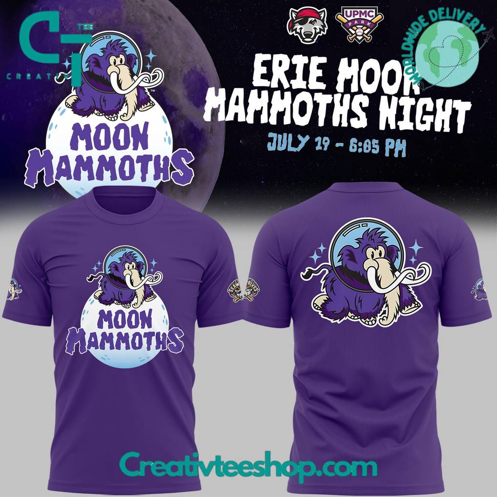 Erie SeaWolves x Erie Moon Mammoths Night Purple Tee