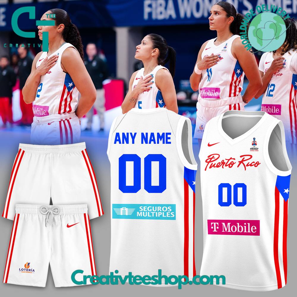 Puerto Rico Basketball Team Special New 2025 Custom Jersey Shorts – White