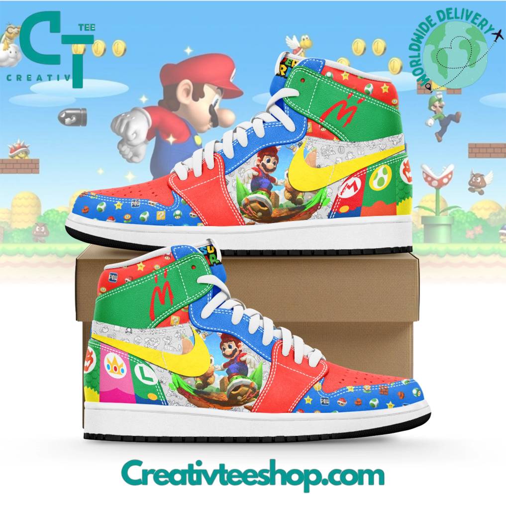 Super Mario Limited Edition Air Jordan 1 Shoes