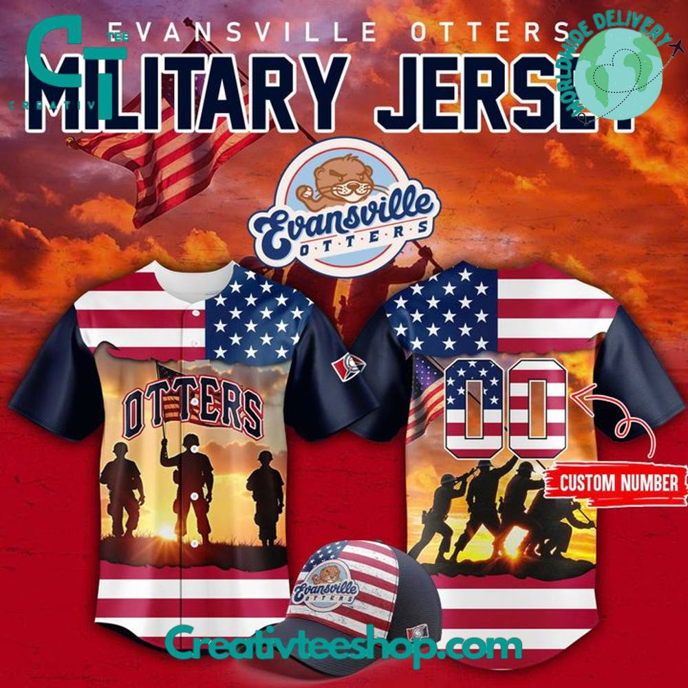 Evansville Otters x Military Day 2025 Custom Baseball Jersey  Limited Edition