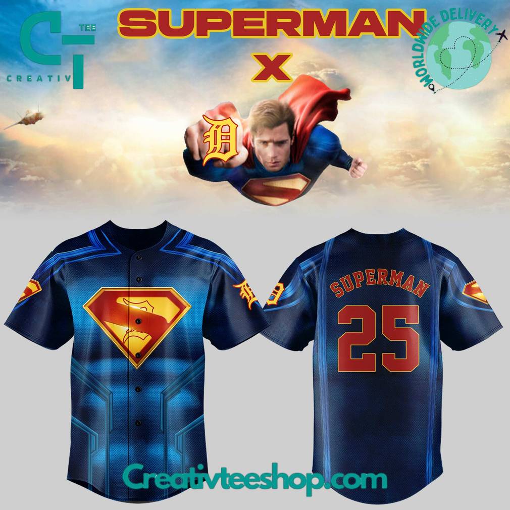 Detroit Tigers x Superman 2025 Special Edition Baseball Jersey